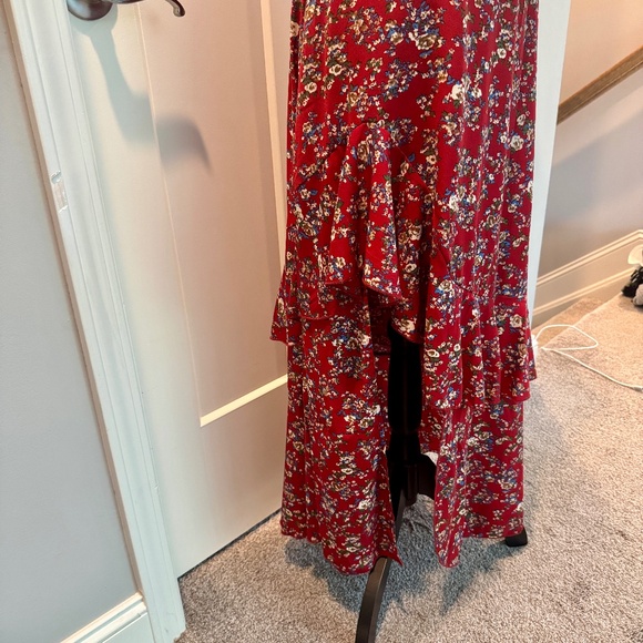 Floral print maxi skirt, Red floral print, M, EUC - Picture 8 of 10